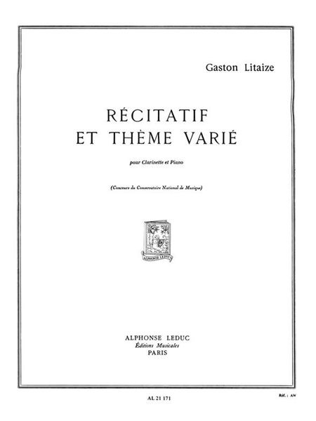 Recitatif Et Theme Varie : For Clarinet and Piano.