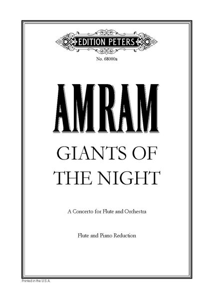 Giants Of The Night : A Concerto For Flute and Orchestra - Piano reduction.