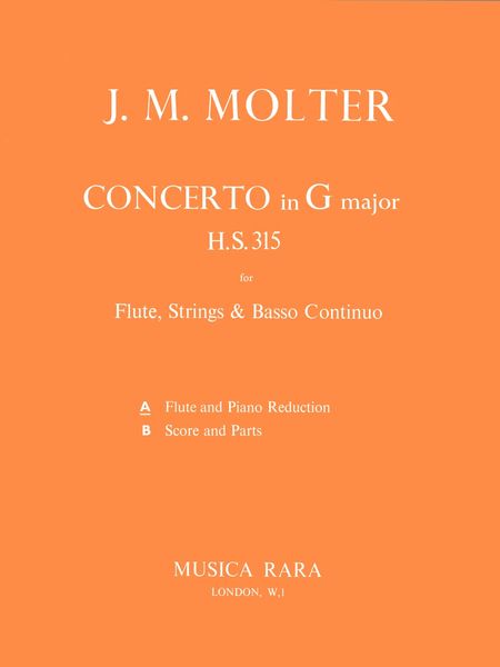 Concerto In G Major, Hs 315 : For Flute, Strings & Basso Continuo - Piano reduction.