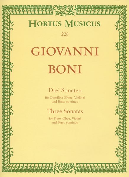 Drei Sonaten (D-Moll, E-Moll, A-Dur) : Für Flöte (Oboe Or Violin) und Basso Continuo.