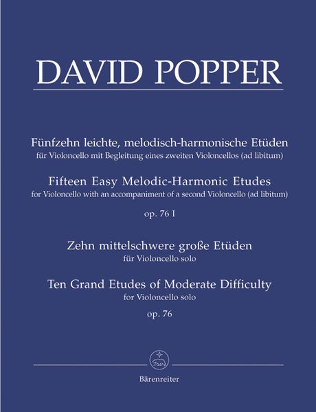 Fifteen Easy Melodic-Harmonic Etudes : For Cello With An Accompaniment Of A Second Cello, Op. 76 I.