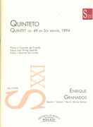 Quinteto, Op. 49 En Sol Menor : Por Piano Y Cuarteto De Cuerda (1894) / ed. by Moises Bertran.