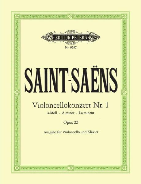 Concerto No. 1 In A Minor, Op. 33 : For Violoncello & Piano.