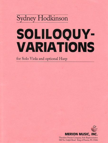 Soliloquy-Variations : For Viola and Optional Harp.