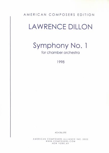 Symphony No. 1 : For Chamber Orchestra (1998).