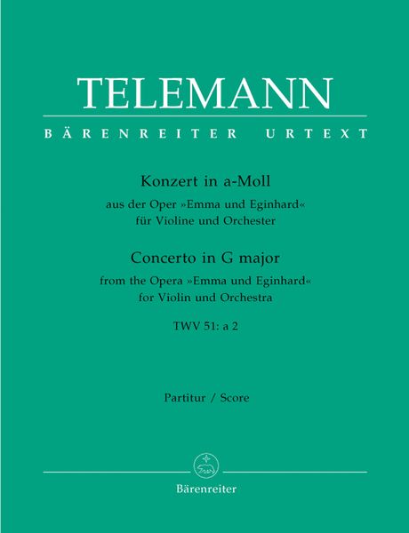 Concerto In A Minor : For Violin and Orchestra, TWV 51:A2 / edited by Wolfgang Hirschmann.