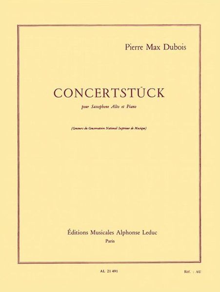 Concertstuck : For Alto Saxophone and Piano.