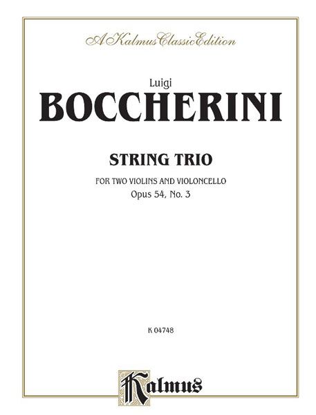 String Trio, Op. 54 No. 3 : For Two Violins and Cello.