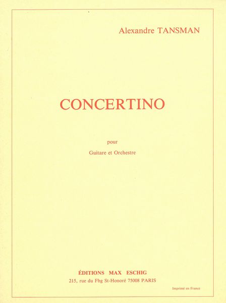 Concertino : Pour Guitare Et Orchestre.