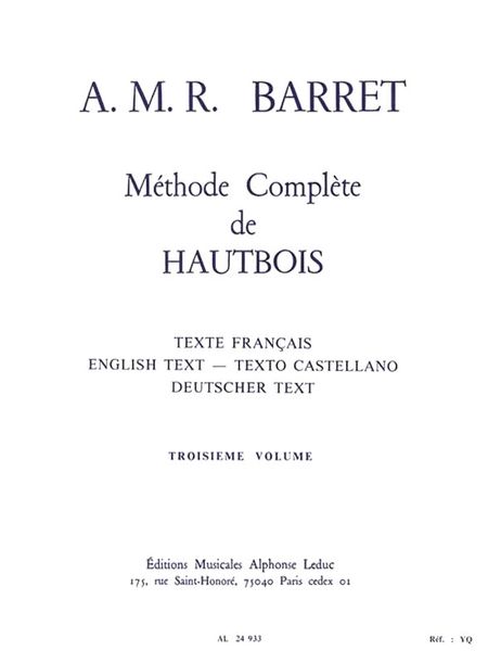Methode Complete De Hautbois, Vol. 3.