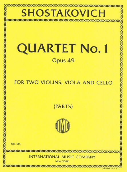 String Quartet No. 1 In C Major, Op. 49.