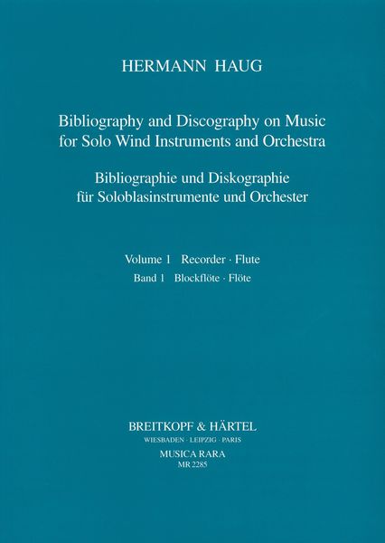 Bibliography and Discography On Music For Solo Wind Instruments and Orchestra - Vol. 1.