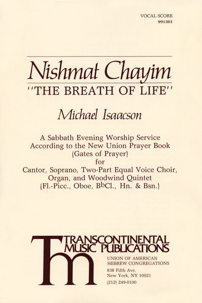 Nishmat Chayim - The Breath Of Life : A Sabbath Evening Worship Service According To The New…