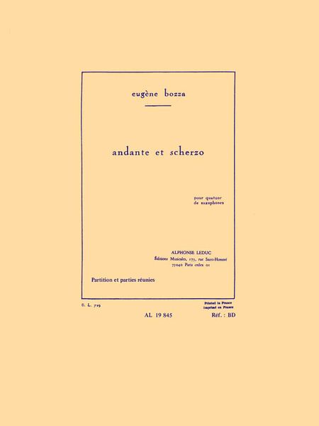 Andante Et Scherzo : Pour Quatuor De Saxophones.