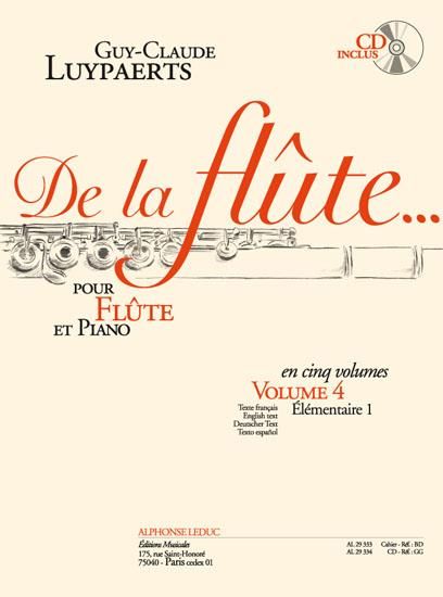 De la Flute, Vol. 4 (Assez Difficile) : Pour Flute Traverse Et Piano.