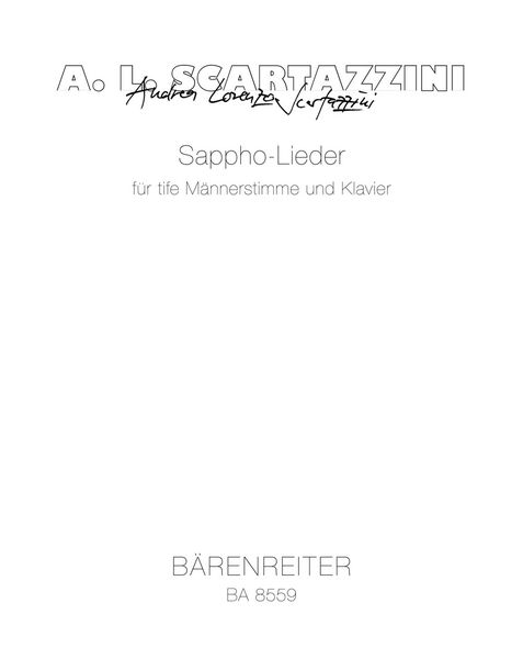 Sappho-Lieder : Für Tiefe Männerstimme Und Klavier (2002).