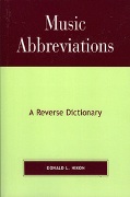 Music Abbreviations : A Reverse Dictionary.