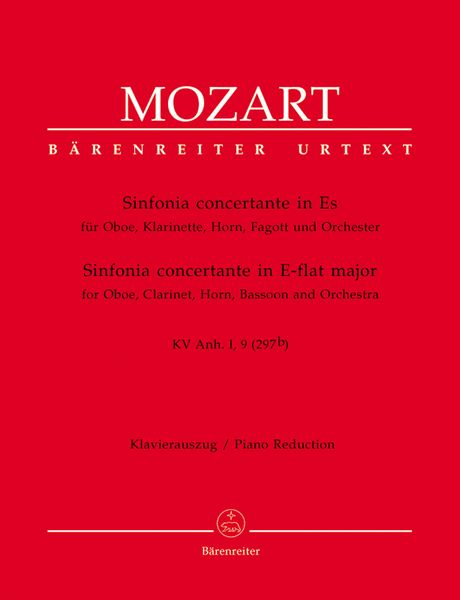 Sinfonia Concertante In Es : Für Oboe, Klarinette, Horn, Fagott Und Orchestra - Piano Reduction.