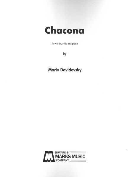 Chacona : For Violin, Cello, & Piano.