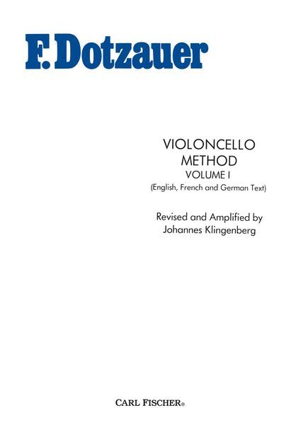 Violoncello Method, Bk. 1 / Edited By Klingenberg.