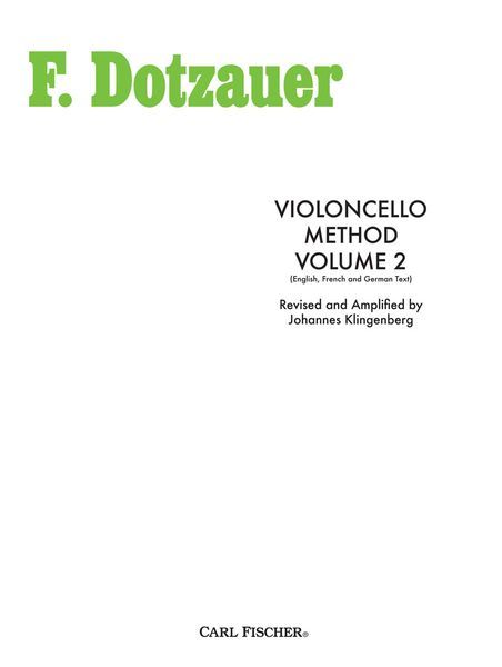 Violoncello Method, Bk. 2 / Edited By Kingenberg.