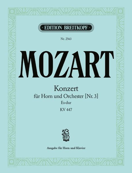 Konzert Nr. 3 Es-Dur, K. 447 : Für Horn und Orchester - Piano reduction.