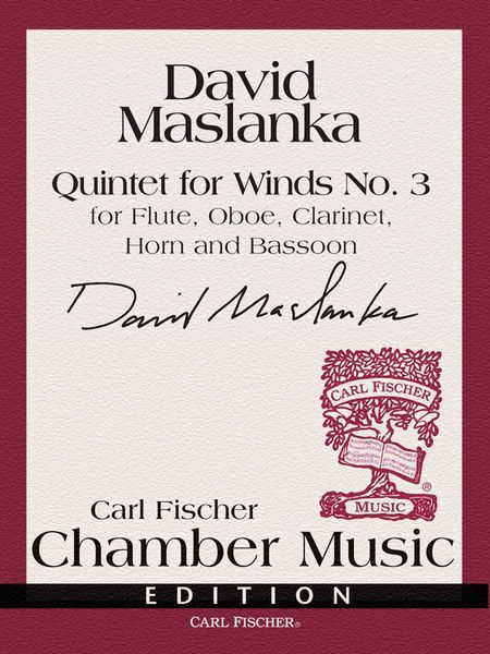 Quintet For Winds No. 3 : For Flute, Oboe, Clarinet, Horn and Bassoon.