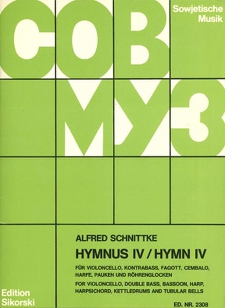 Hymnus IV : Für Violoncello, Kontrabass, Fagott, Cembalo, Harfe, Pauken und Röhrenglocken.