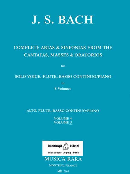 Complete Arias From The Cantatas, Masses & Oratorios : For Voice, Flute & Piano - Vol. 5 (Alto).