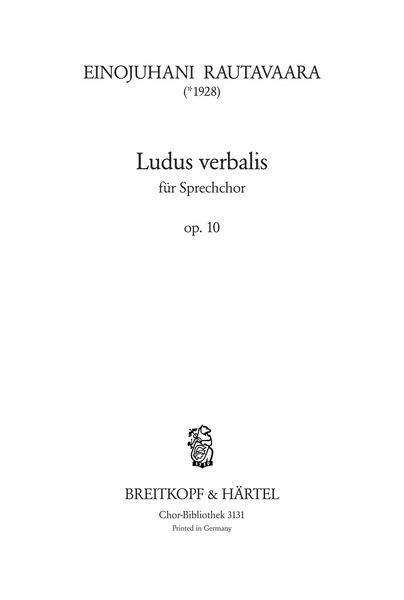 Ludus Verbalis, Op. 10 : For Mixed Choir (1960).