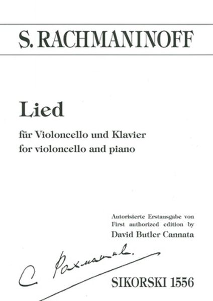 Lied : For Violoncello and Piano / First Authorized Edition by David B. Cannata.