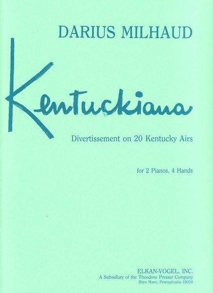 Kentuckiana - Divertissement On 20 Kentucky Airs : For Two Pianos, 4 Hands.