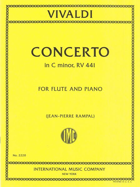 Concerto In C Minor, RV 441 : For Flute and Piano / edited by Rampal.