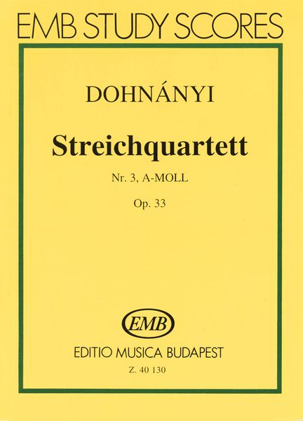 Streichquartett Nr. 3, A Moll, Op. 33.