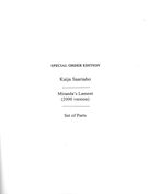 Miranda's Lament (2000 Version) : For Soprano, Flute, Harp, Violin (Or Viola) and Cello.