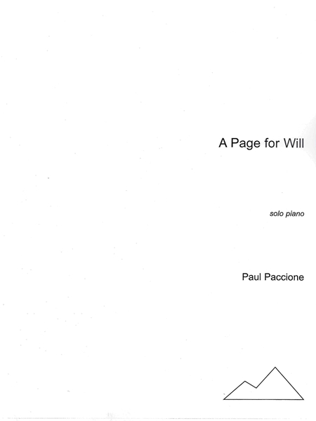 Page For Will : For Solo Piano (2002).