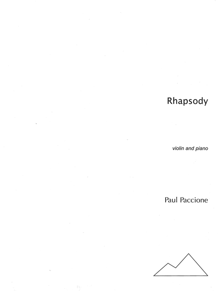 Rhapsody : For Violin And Piano (2005).