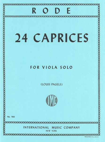 24 Caprices : For Viola Solo (Pagels).