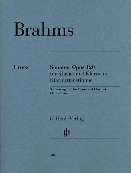 Sonatas For Piano and Clarinet (Or Viola) Op. 120, 1 and 2 (Viola Version) : Extra Clarinet Part.