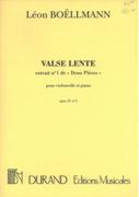 Valse Lente, Op. 31 No. 1, Extrait No1 De Deux Pieces : Pour Violoncelle Et Piano.