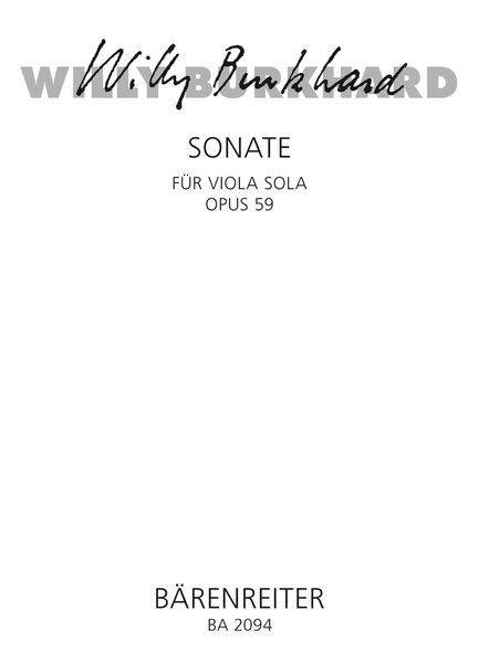 Sonate, Op. 59 : For Viola Solo (1939).