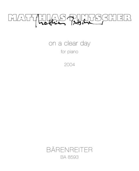 On A Clear Day : For Piano (2004).