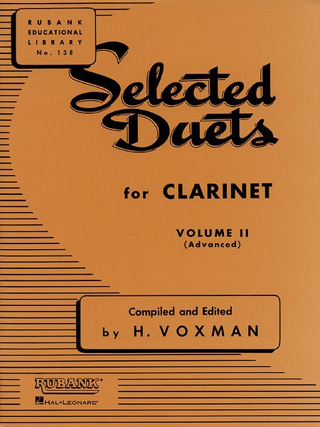 Selected Duets, Vol. 2 : For Clarinet (Advanced).