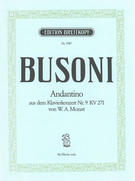 Andantino Aus Dem Klavierkonzert Nr. 9, K. 271 Von Mozart : For Piano.