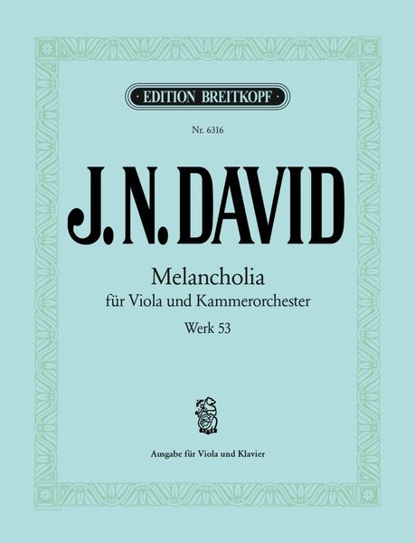 Melancholia : For Viola and Chamber Orchestra - Piano reduction.