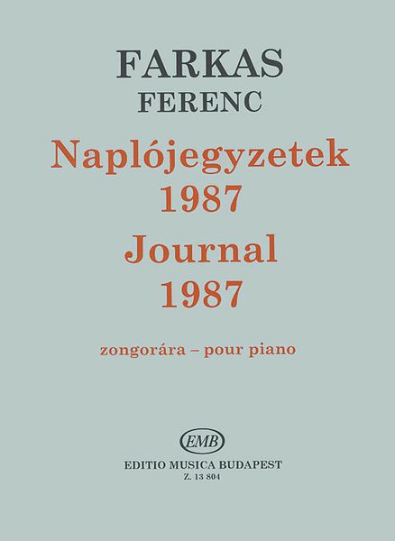Journal 1987 : For Piano.
