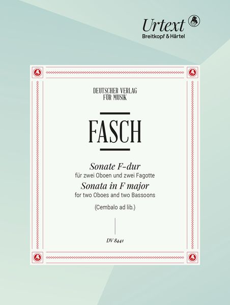 Sonate F-Dur : For Two Oboes and Two Bassoons (Harpsichord Ad Lib.).