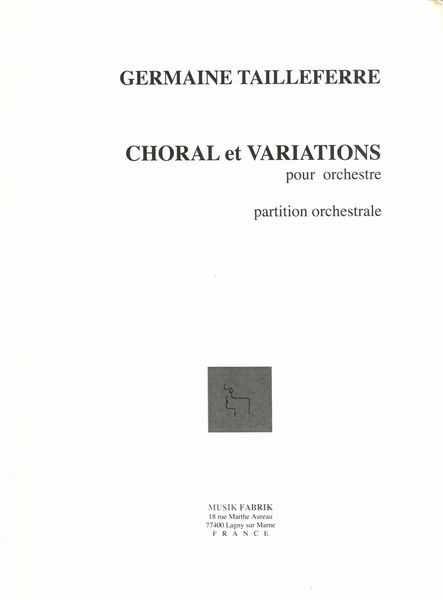 Choral Et Variations : Pour Orchestre.