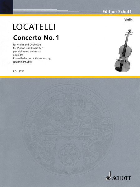 Concerto No. 1 In D Major, Op. 3/1 : For Violin and Orchestra - Piano reduction.