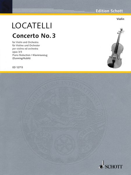 Concerto No. 3 In F Major, Op. 3/3 : For Violin and Orchestra - Piano reduction.